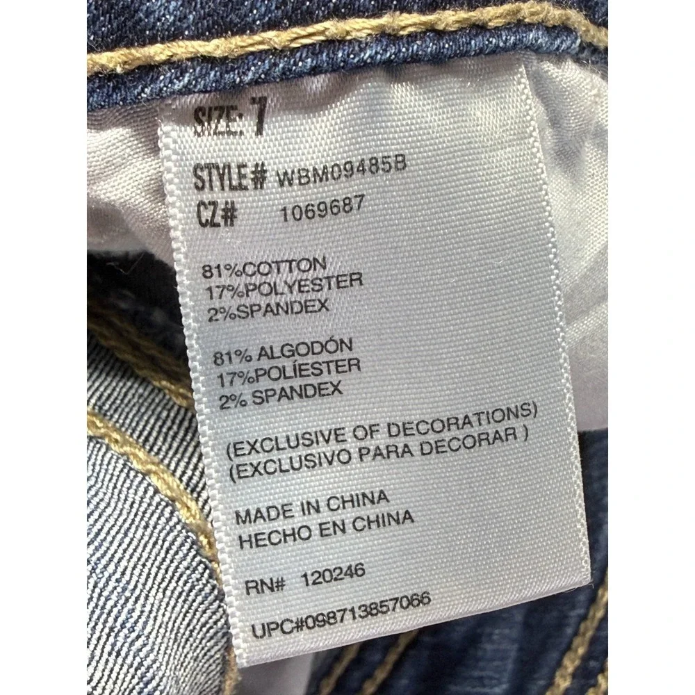 Wallflower The Luscious Curvy Bootcut Jeans Womens 7 Blue Denim Cotton Low Rise